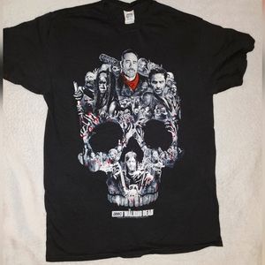 Mens the walking dead skull t shirt sz medium